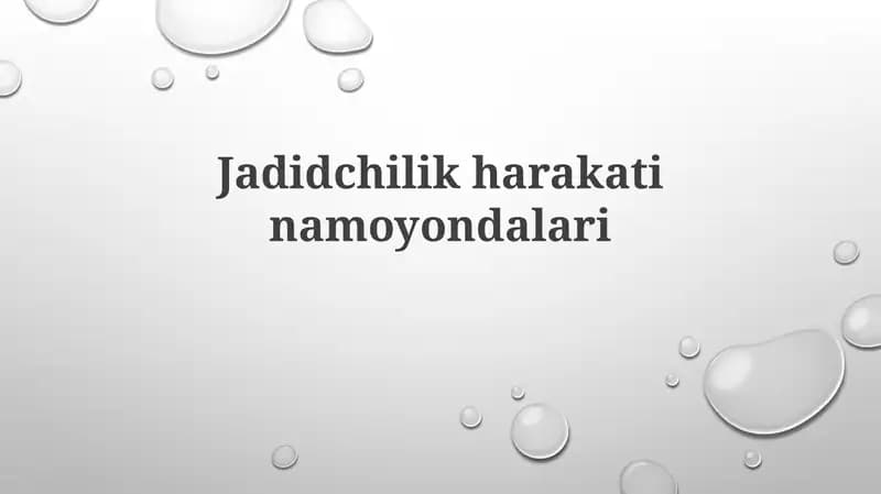 Jadidchilik harakatinamoyondalari