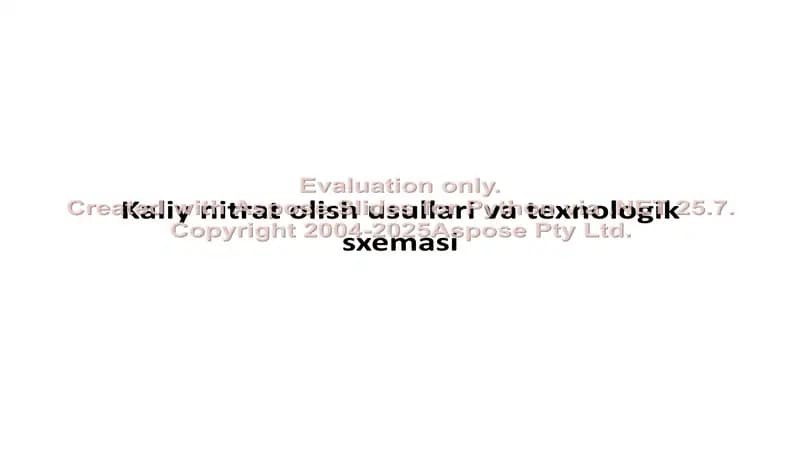 Kaliy nitrat olish usullari va texnologik sxemasi