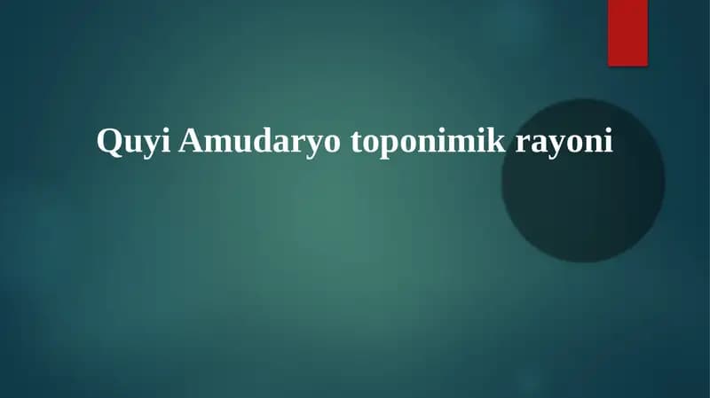 Quyi Amudaryo toponimikrayoni