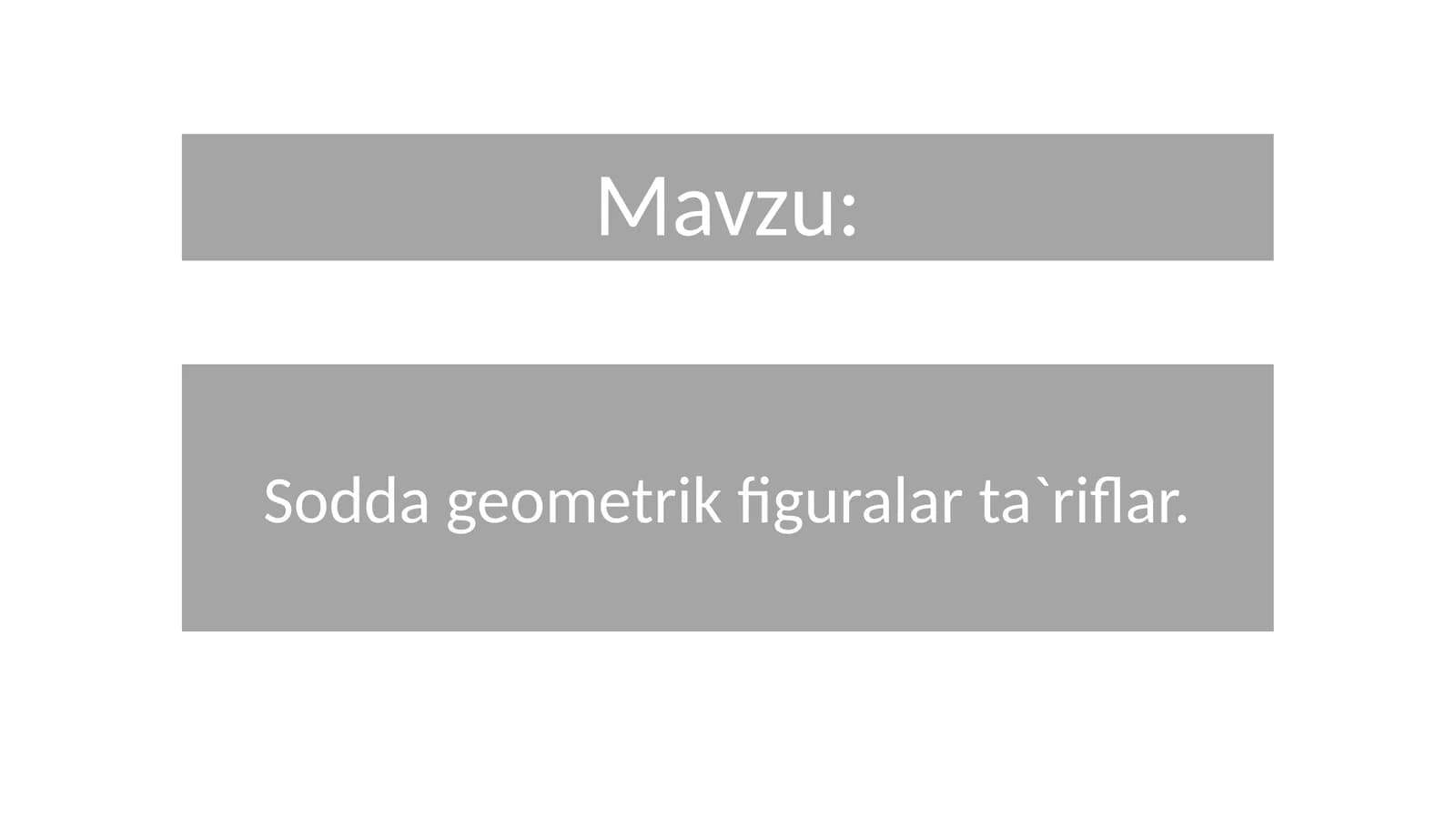 Sodda  geometrik  figuralar  ta`riflar. Kesma  va  nur Kesmaning  uzunligi  va  uning  xossalari