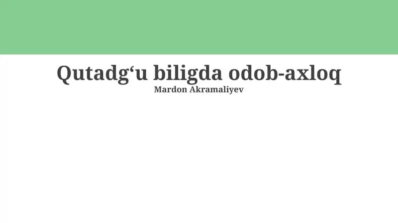 Qutadg‘u Bilig