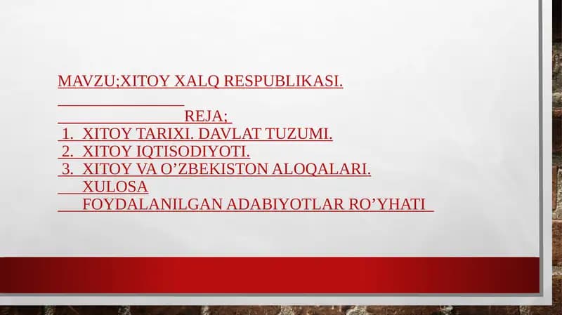 XITOY TARIXI