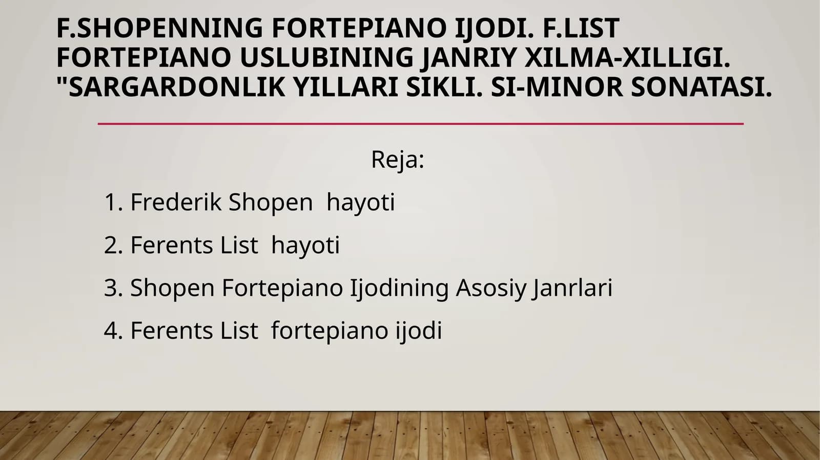 F.Shopenning fortepiano ijodi