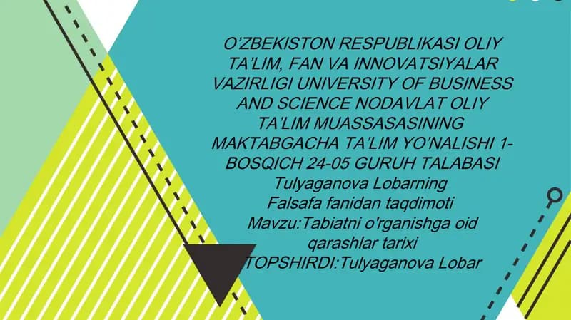 Lobarning Falsafa fanidan taqdimoti