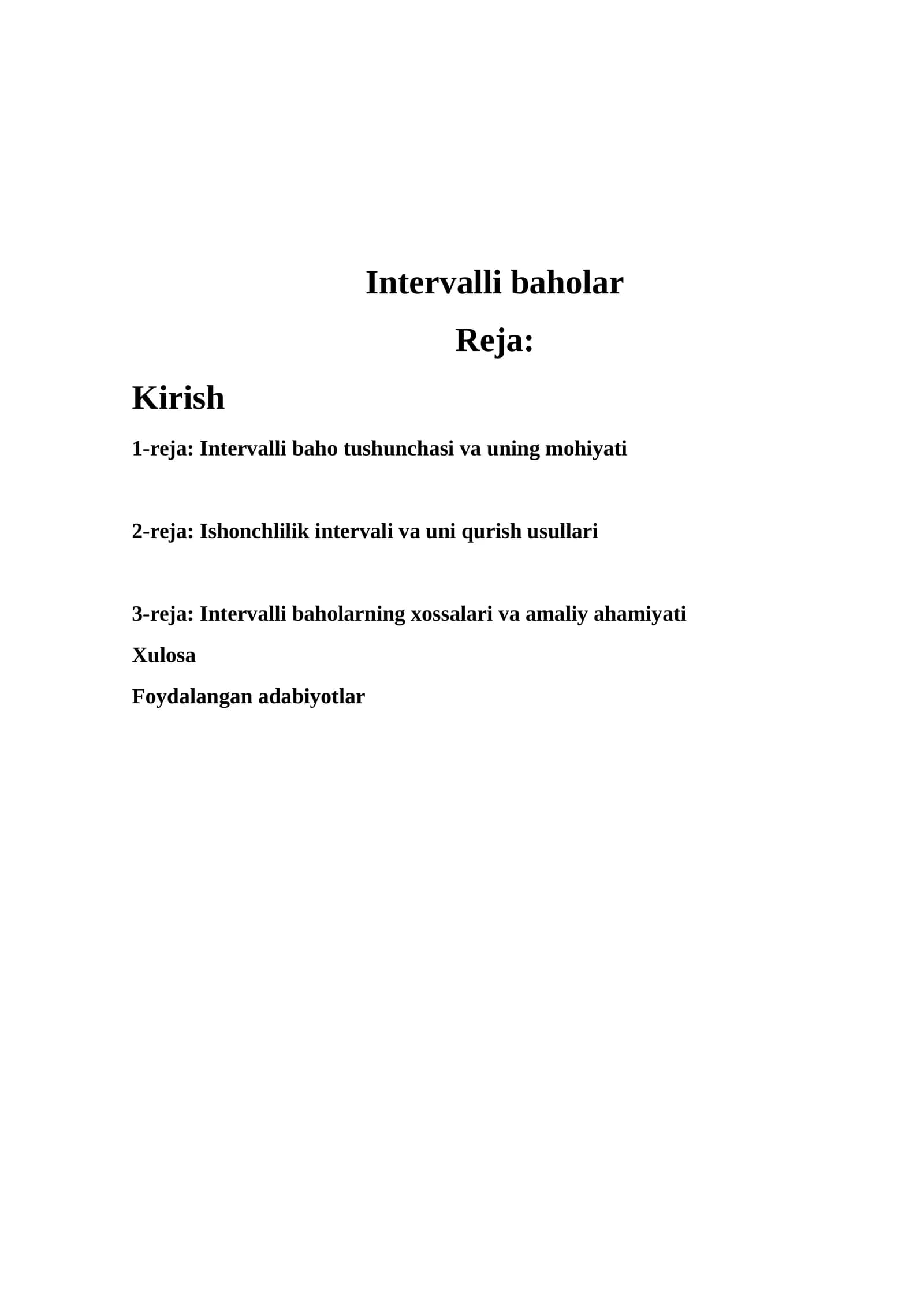 Intervalli baholar