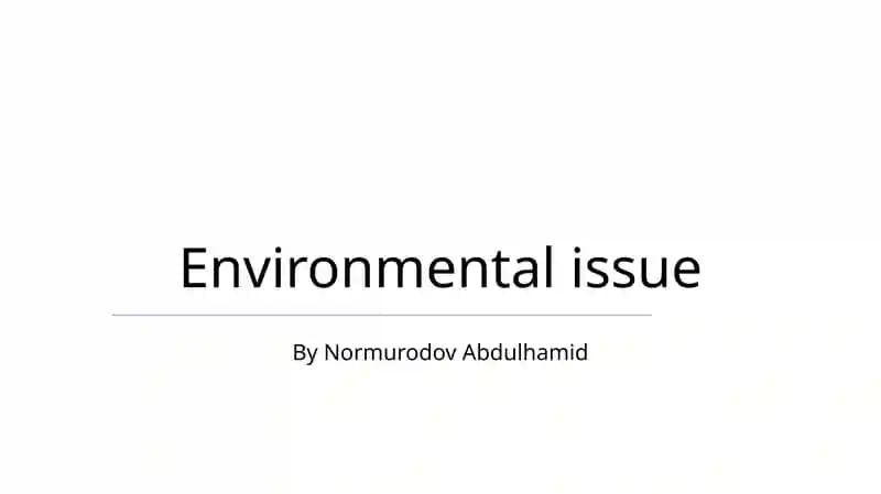 Environmental issue