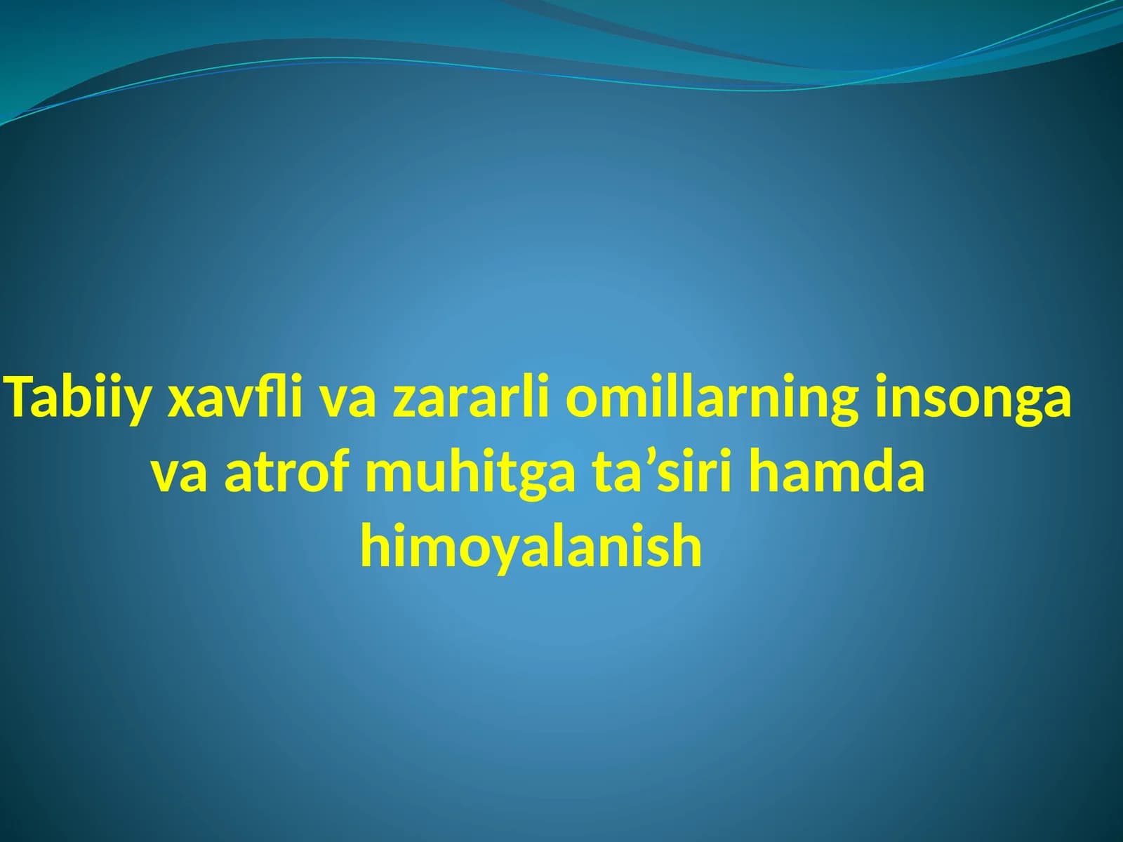 Atrof-muhit omillari va inson sog’lig’i