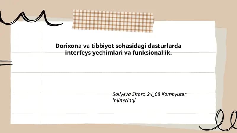 Dorixona va Tibbiyot sohasidagi dasturlar
