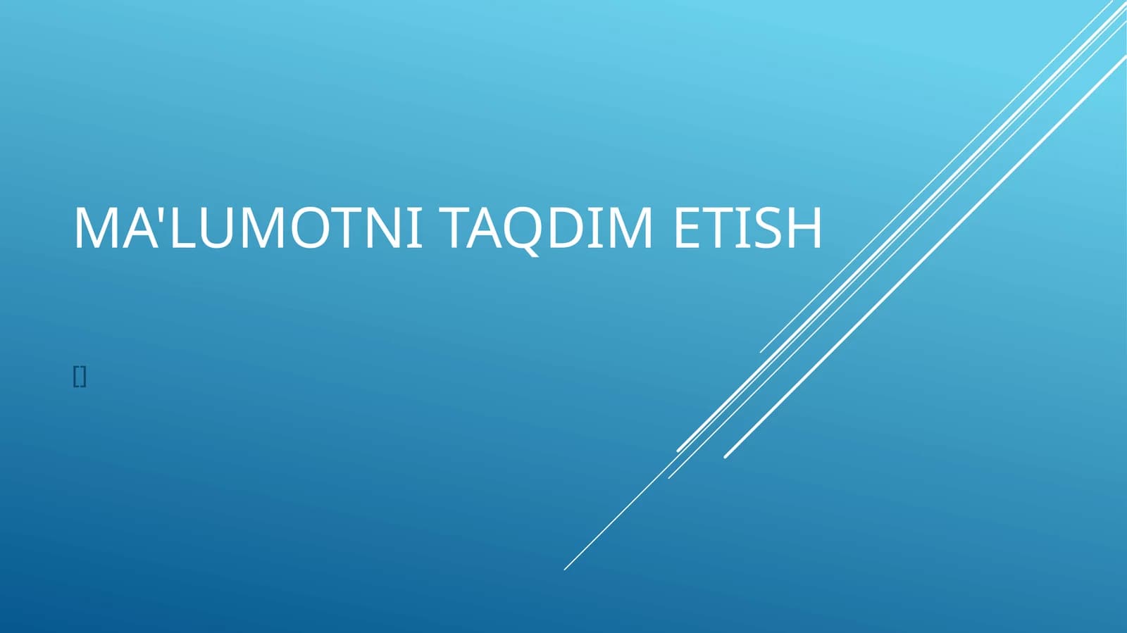 Axborotni taqdim etish usullari