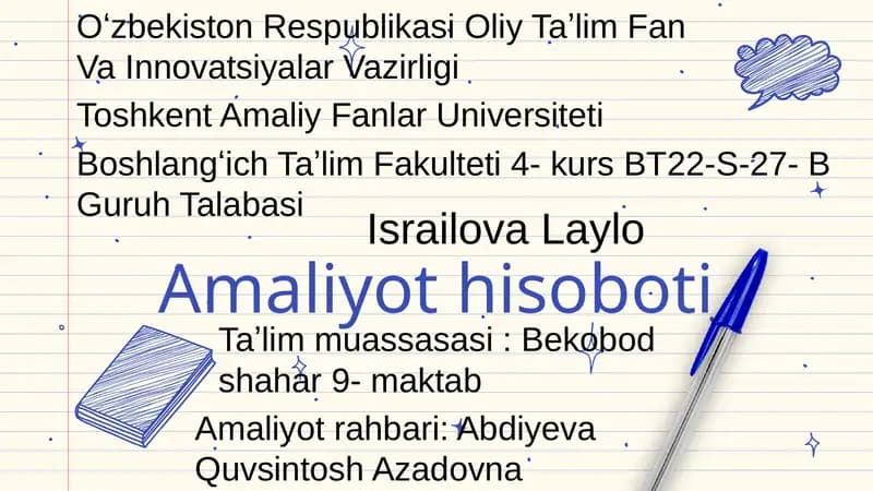 Amaliyot hisoboti
