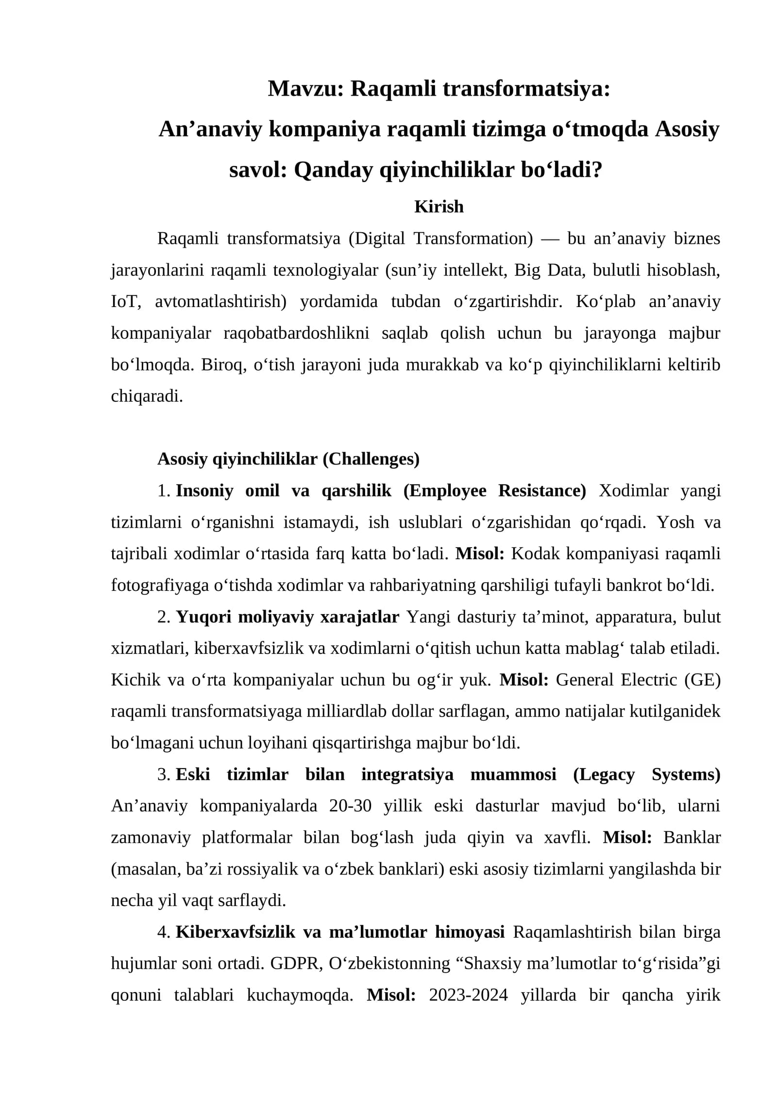 Raqamli transformatsiya