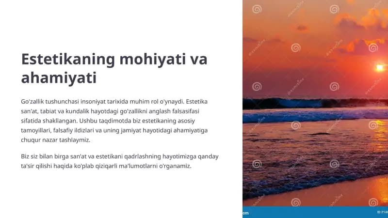 Estetikaning mohiyati va ahamiyati
