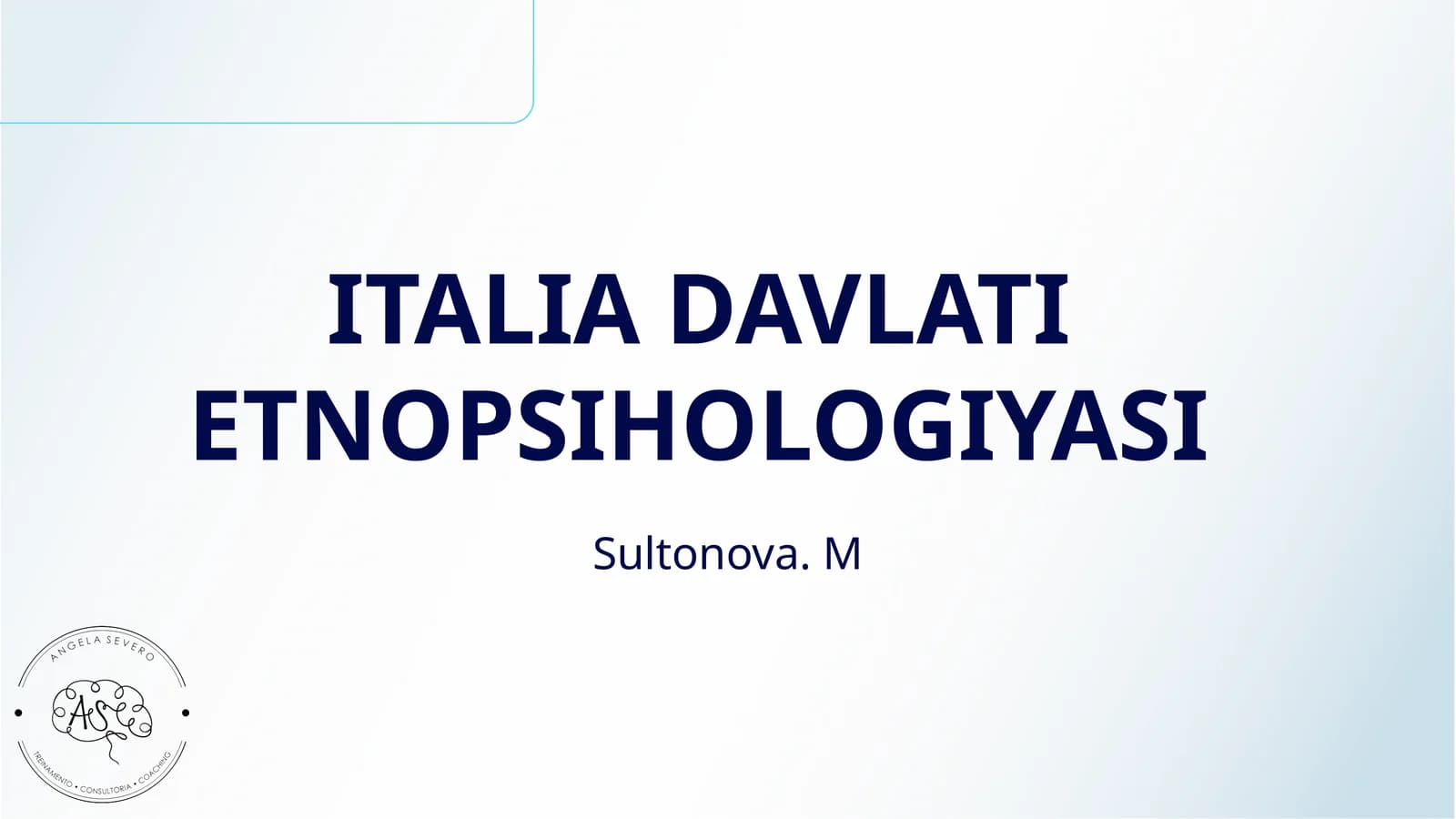 ITALIA DAVLATI ETNOPSIHOLOGIYASI
