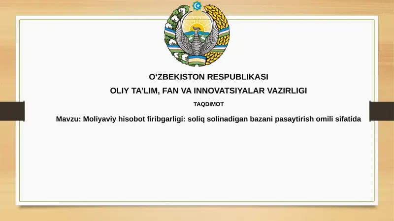Moliyaviy hisobotlardagi firibgarlik