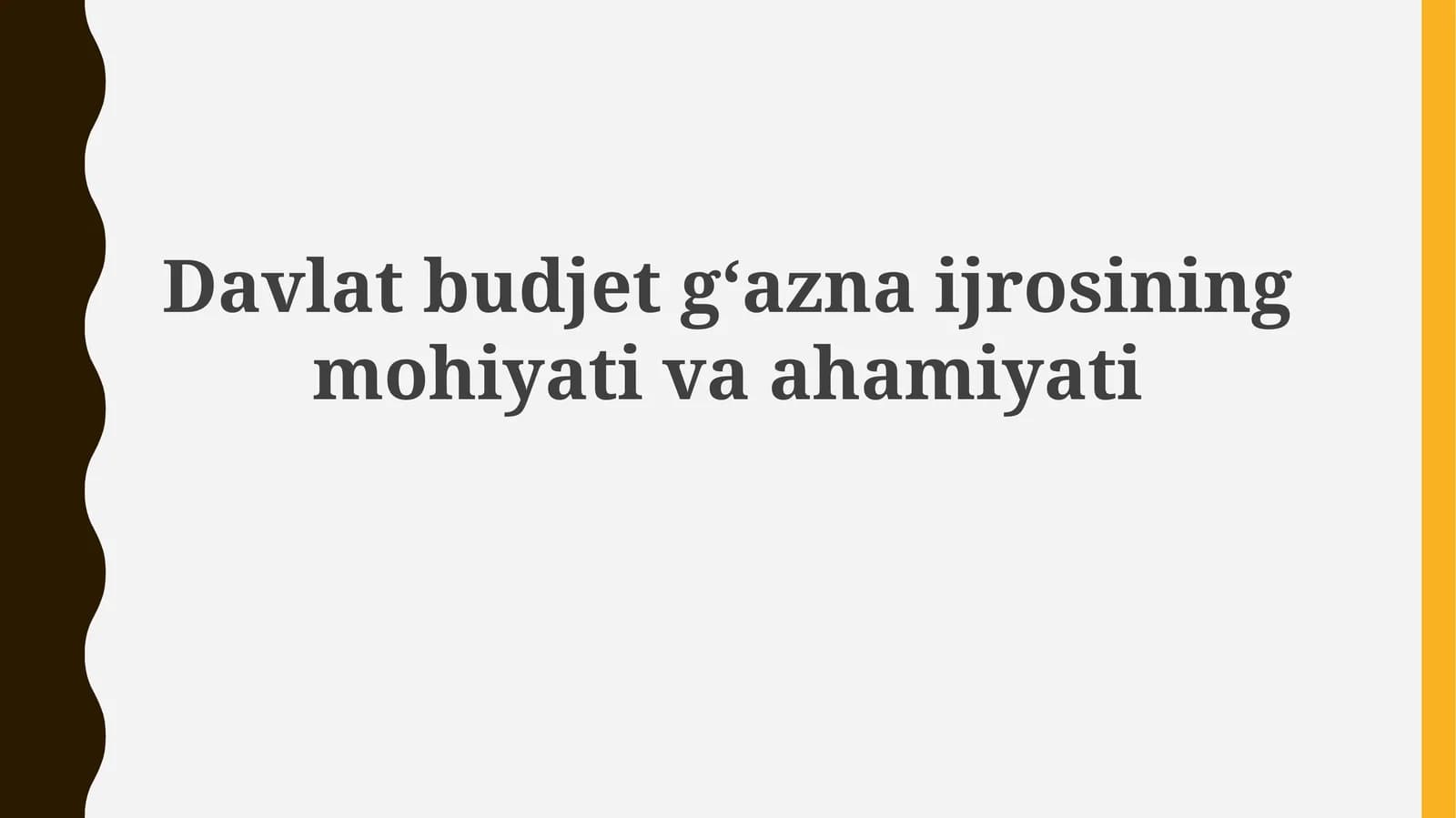 Davlat byudjeti xazina ijrosining mohiyati va ahamiyati