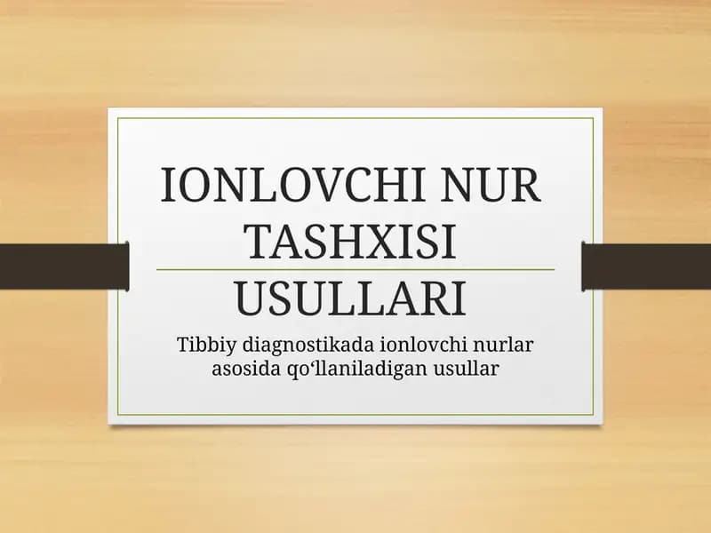IONLOVCHI NUR TASHXISI USULLARI