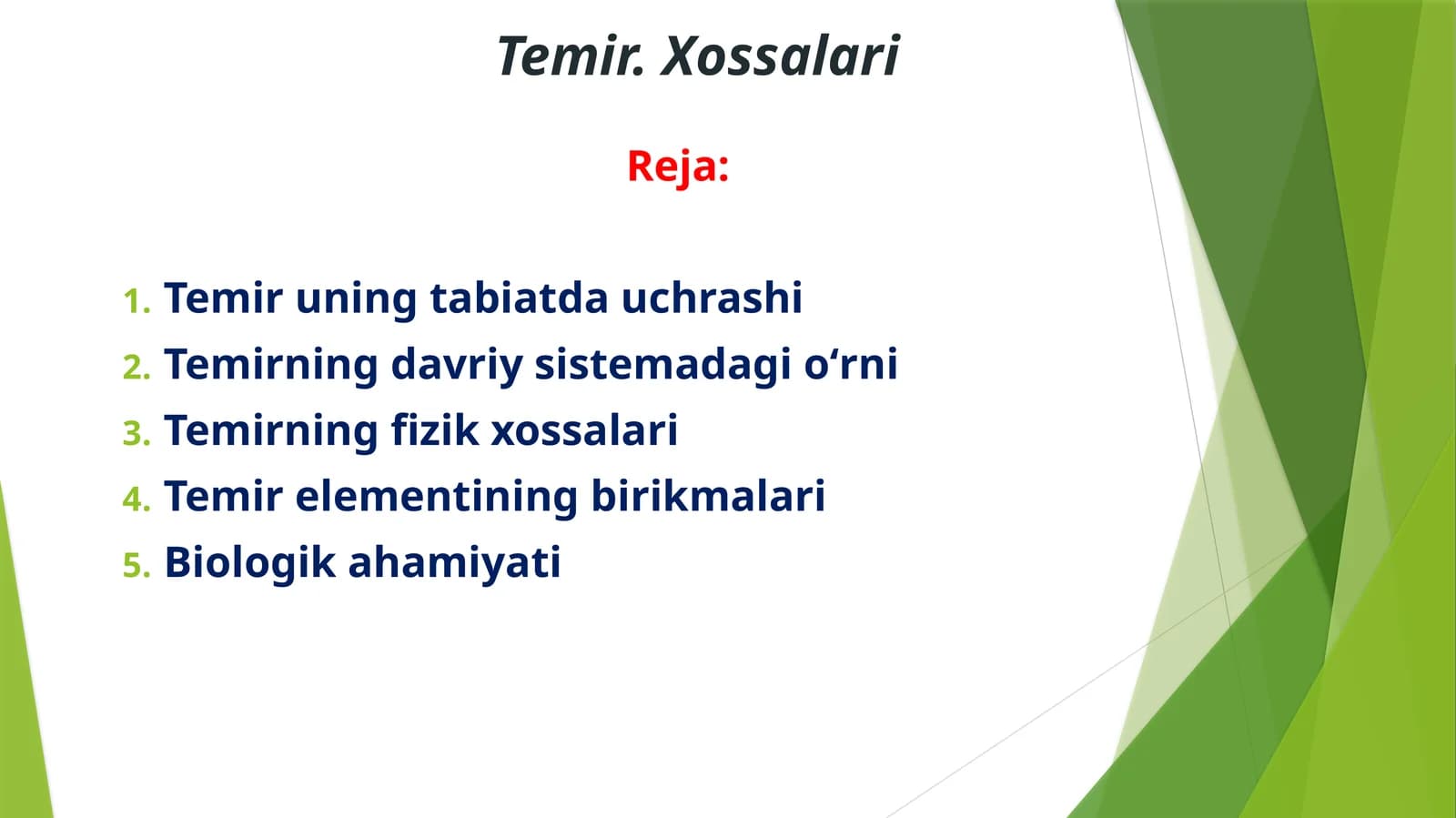 Temir. Xossalari