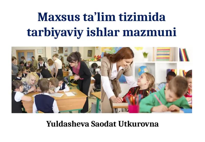 Ta'limtizimi Dasturiy Ishlar Mazmuni