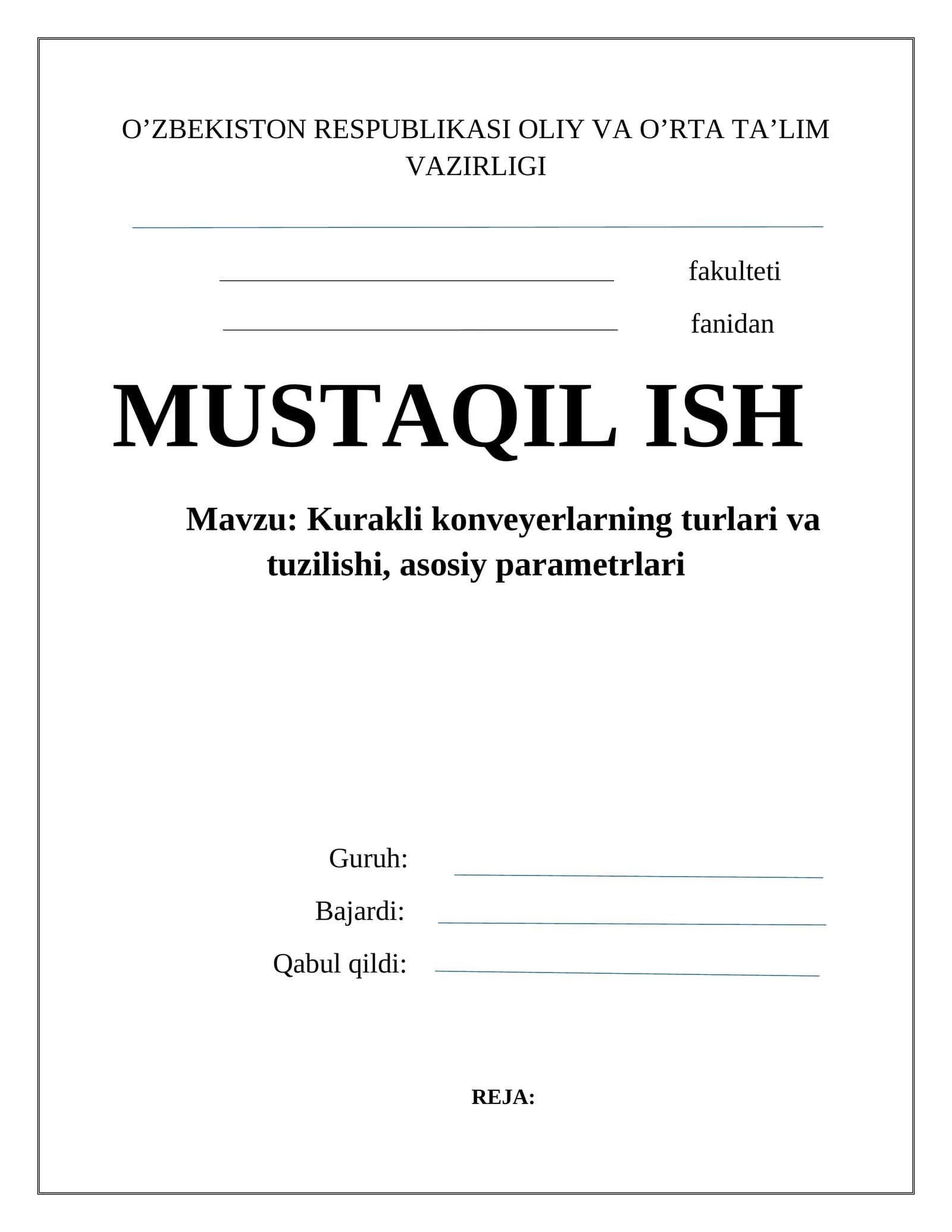 Kurakli konveyerlar turlari va tuzilishi, asosiy parametrlari