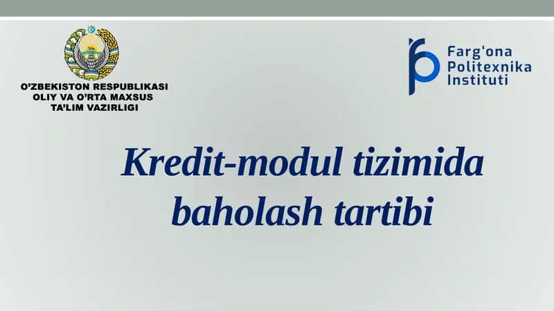 Kredit-modultizimi baholashtartibi