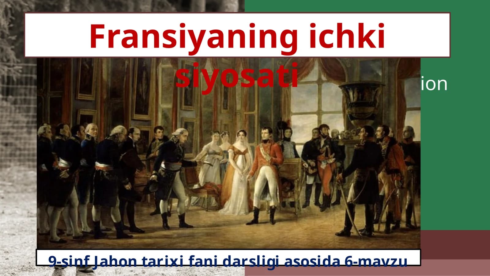 9-sinf Jahontarixi fanidan darsligi asosida 6-mavzu
