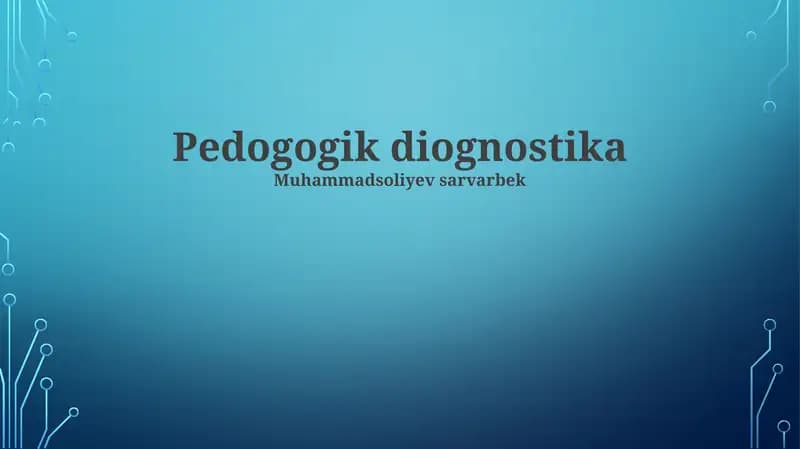 Pedogogik diognostika
