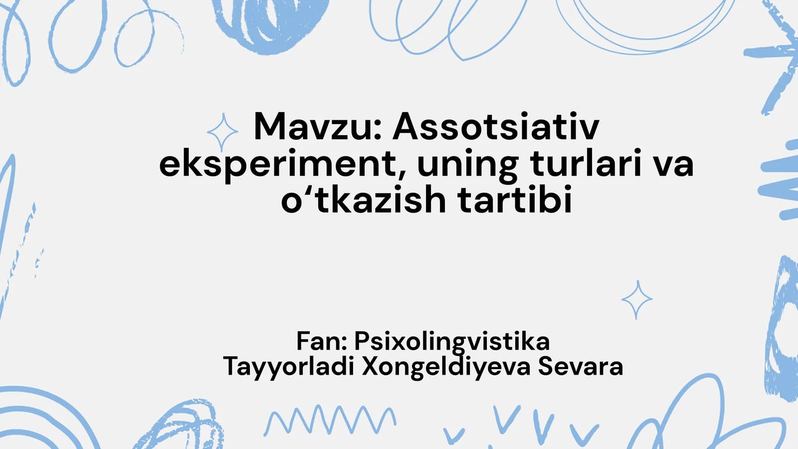Assotsiativ eksperiment, uning turlari va o‘tkazish tartibi