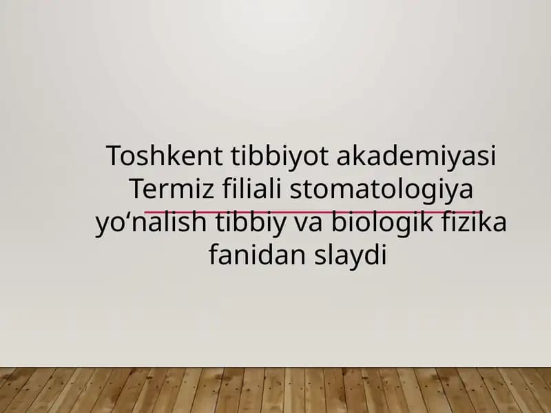 Optik kvant generatorlar. Lazerlar va uni tibbiyotda qoʻllanilishi