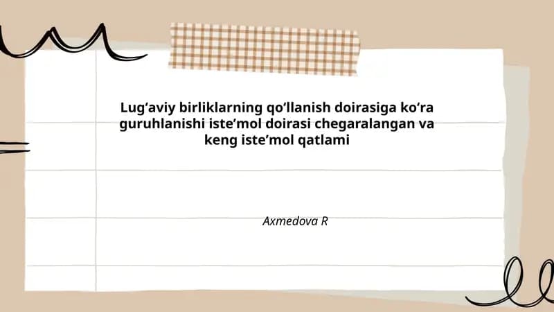 Lugʻaviy birliklarning qoʻllanish doirasiga koʻra guruhlanishi