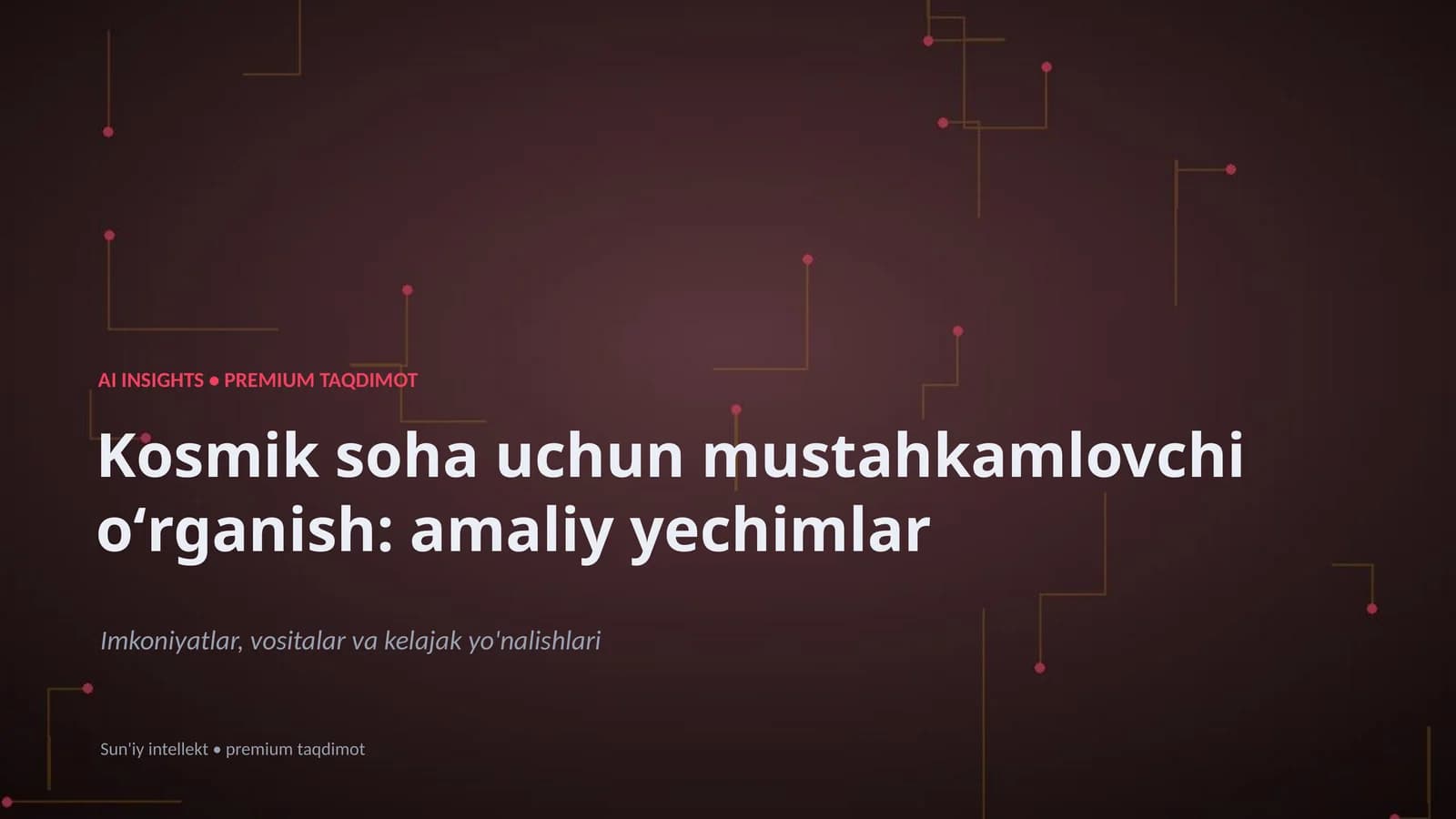 Kosmik soha uchun mustahkamlovchi oʻrganish: amaliy yechimlar