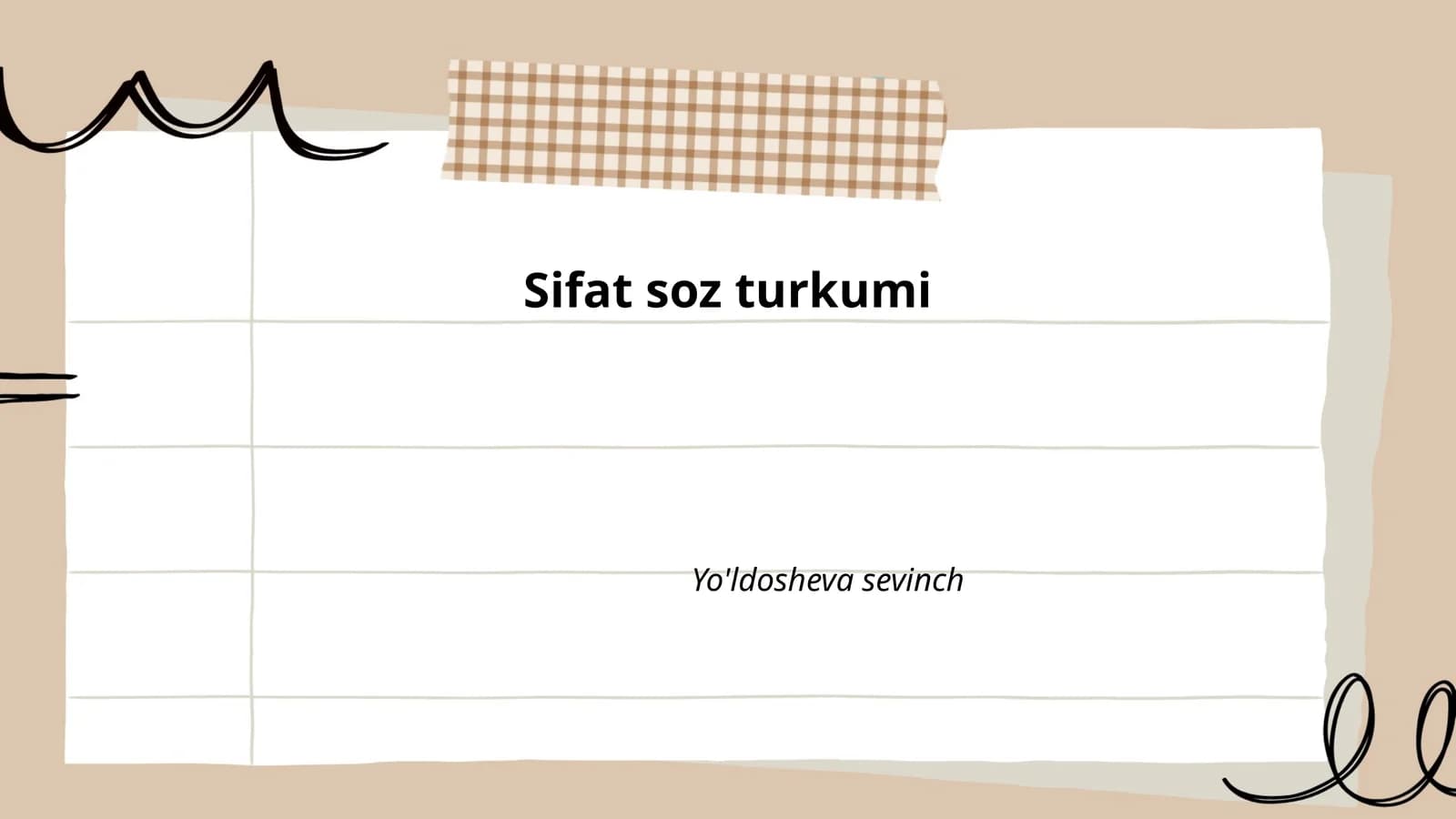 Sifat soz turkumi Yo'ldosheva sevinch