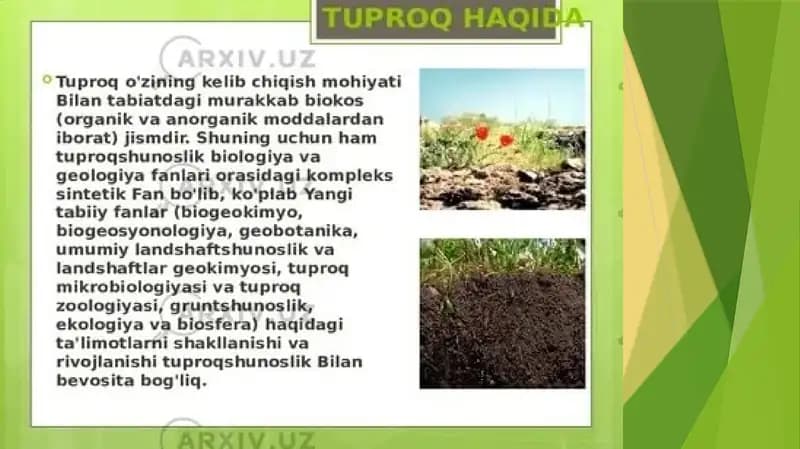 tuproq umumgeografik tavsifi