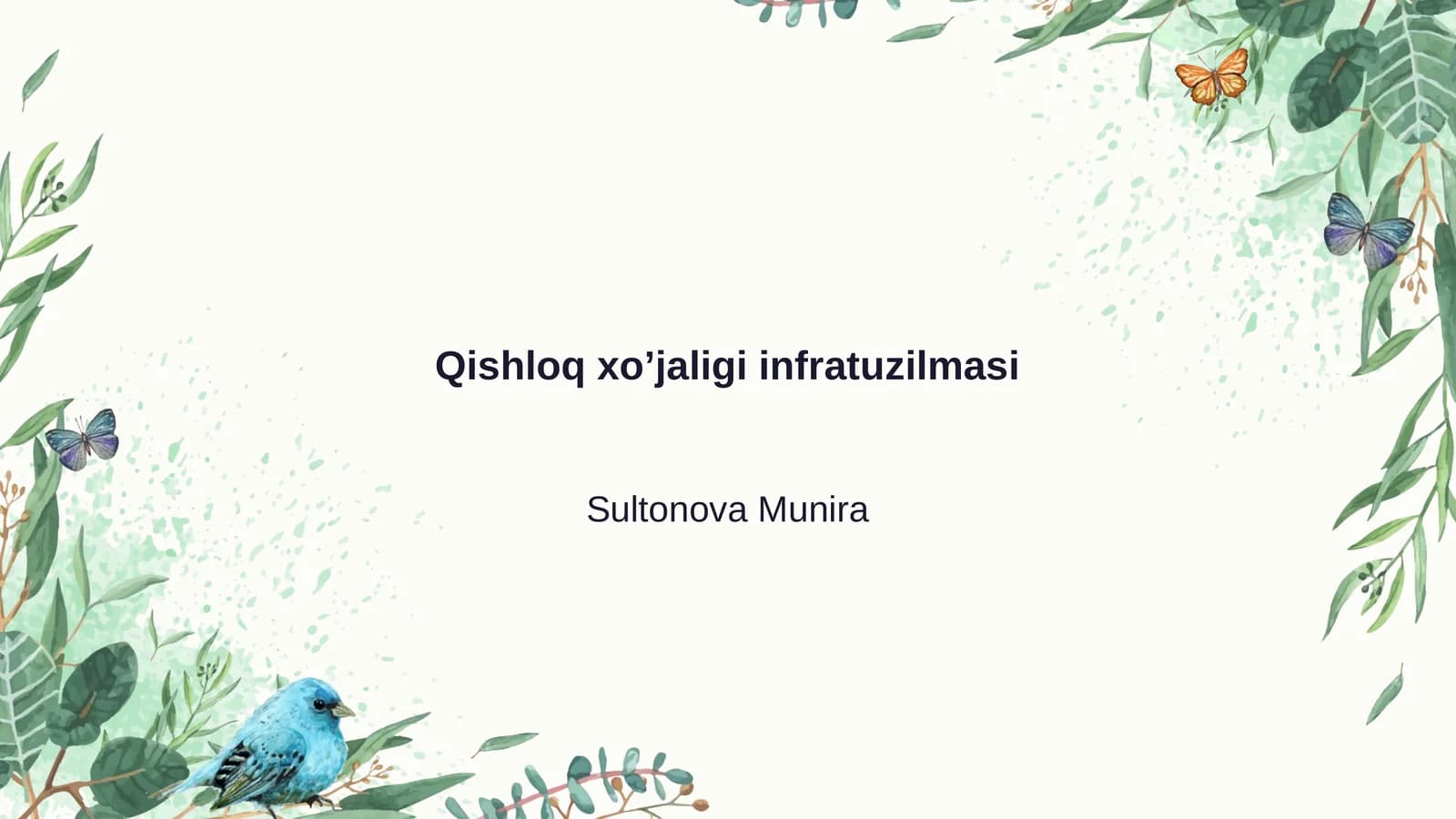 Qishloq xo’jaligi infratuzilmasi