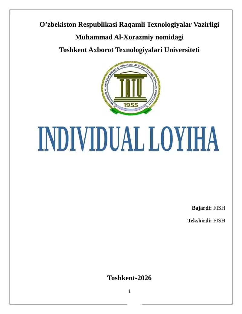 INDIVIDUAL LOYIHA 6-variant