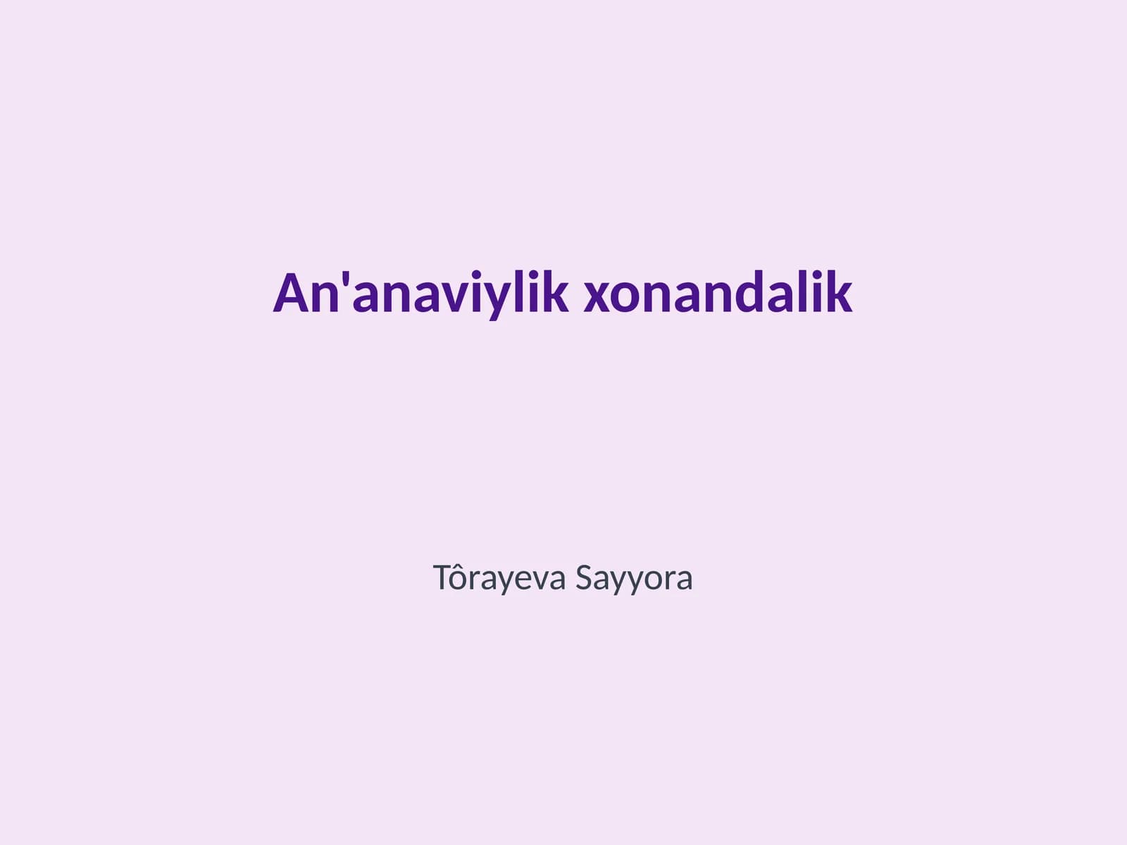 An'anaviylik xonandalik