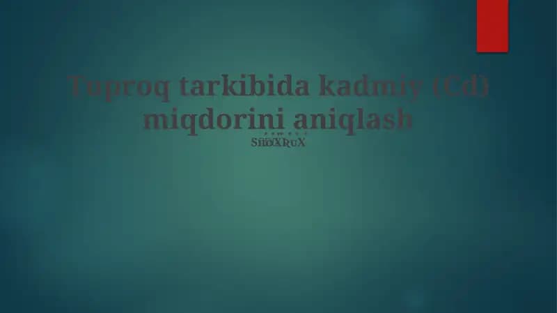 Kadmiy tahlil qilish