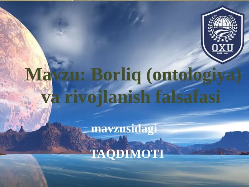 Borliq (ontologiya) va rivojlanish falsafasi