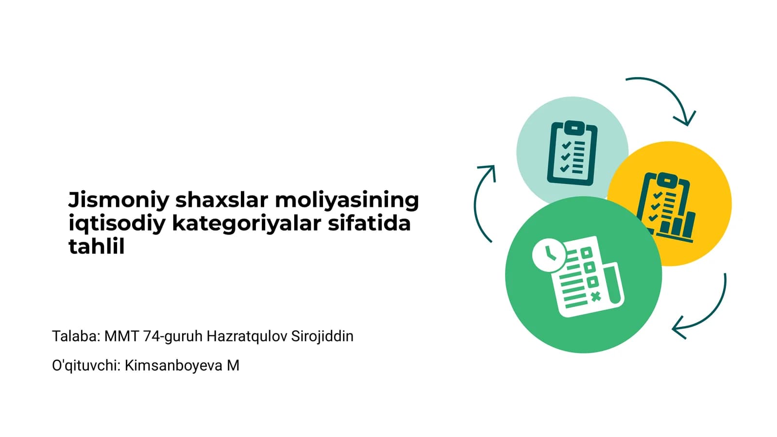 Jismoniy shaxslar moliyasi iqtisodiy kategoriyalar sifatida tahlil