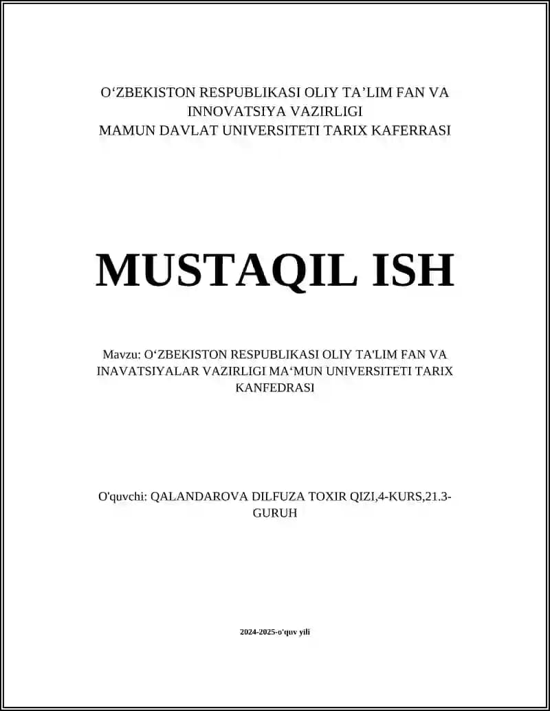 O'zbekiston tarixi