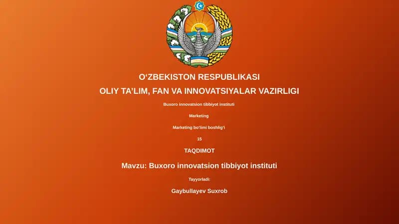 Buxoro innovatsion tibbiyot instituti