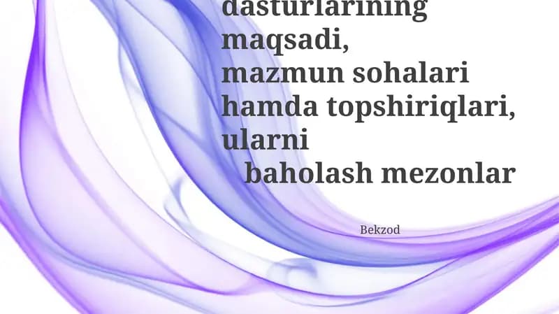 Odamlarni Baholash Dasturlari