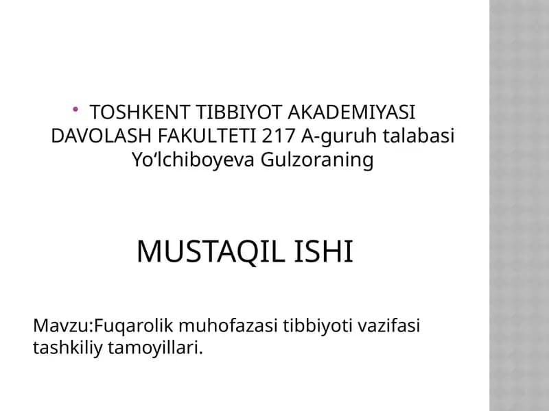 Fuqarolik muhofazasi tibbiyoti vazifasi tashkiliy tamoyillari