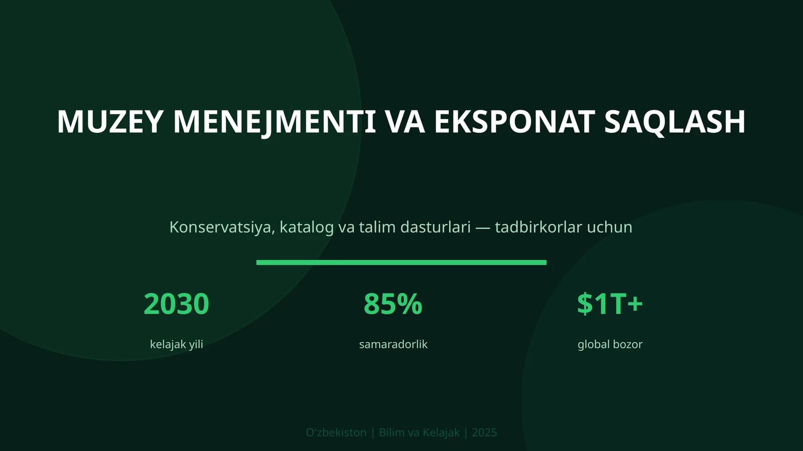 MUZEY MENEJMENTI VA EKSPONAT SAQLASH