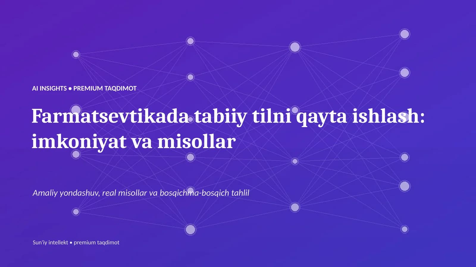 Farmatsevtikada tabiiy tilni qayta ishlash