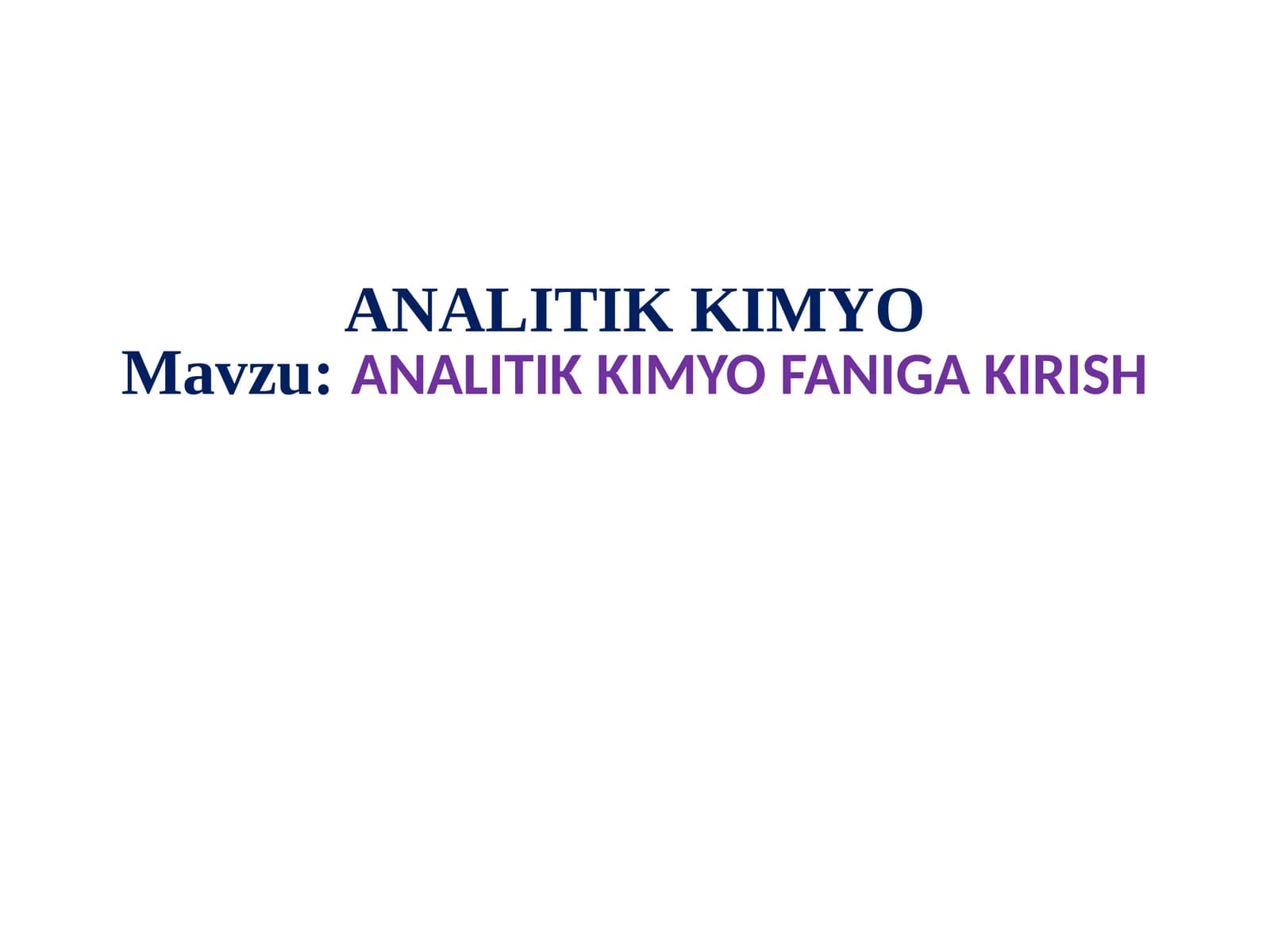 ANALITIK KIMYO