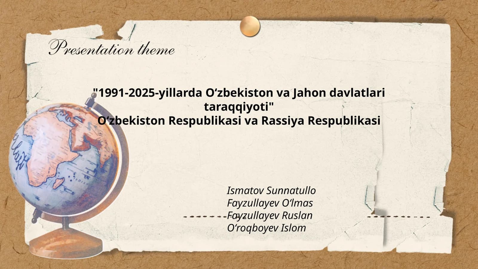 1991-2025-yillarda Oʻzbekiston va Jahon davlatlari taraqqiyoti