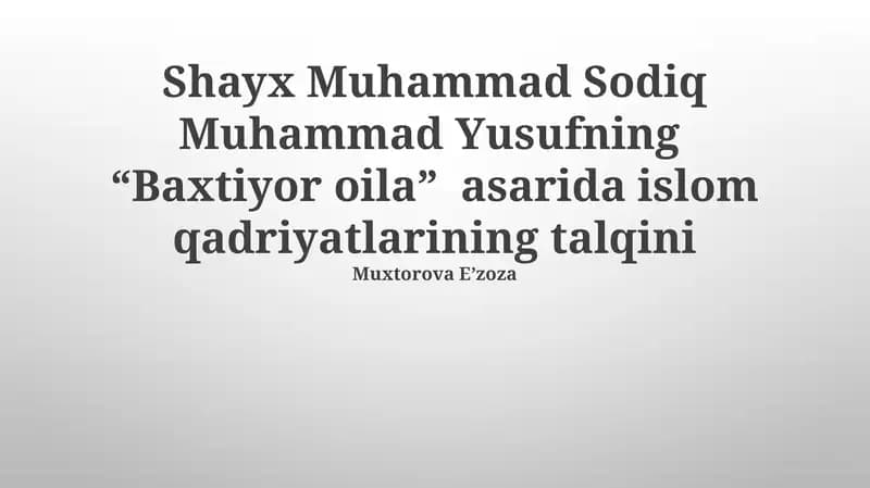 Baxtiyor oila