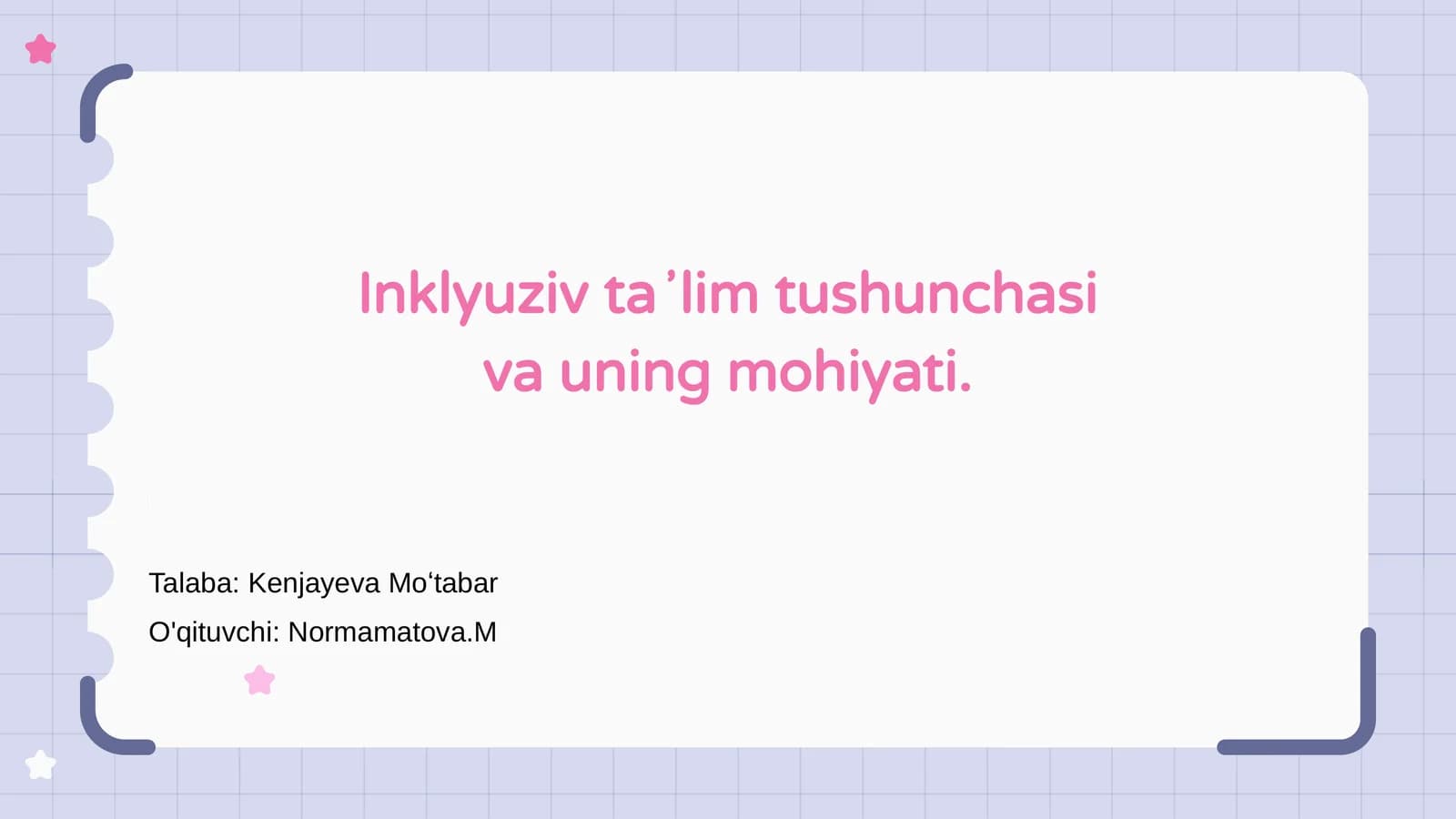 Inklyuziv ta'lim tushunchasi va uning mohiyati