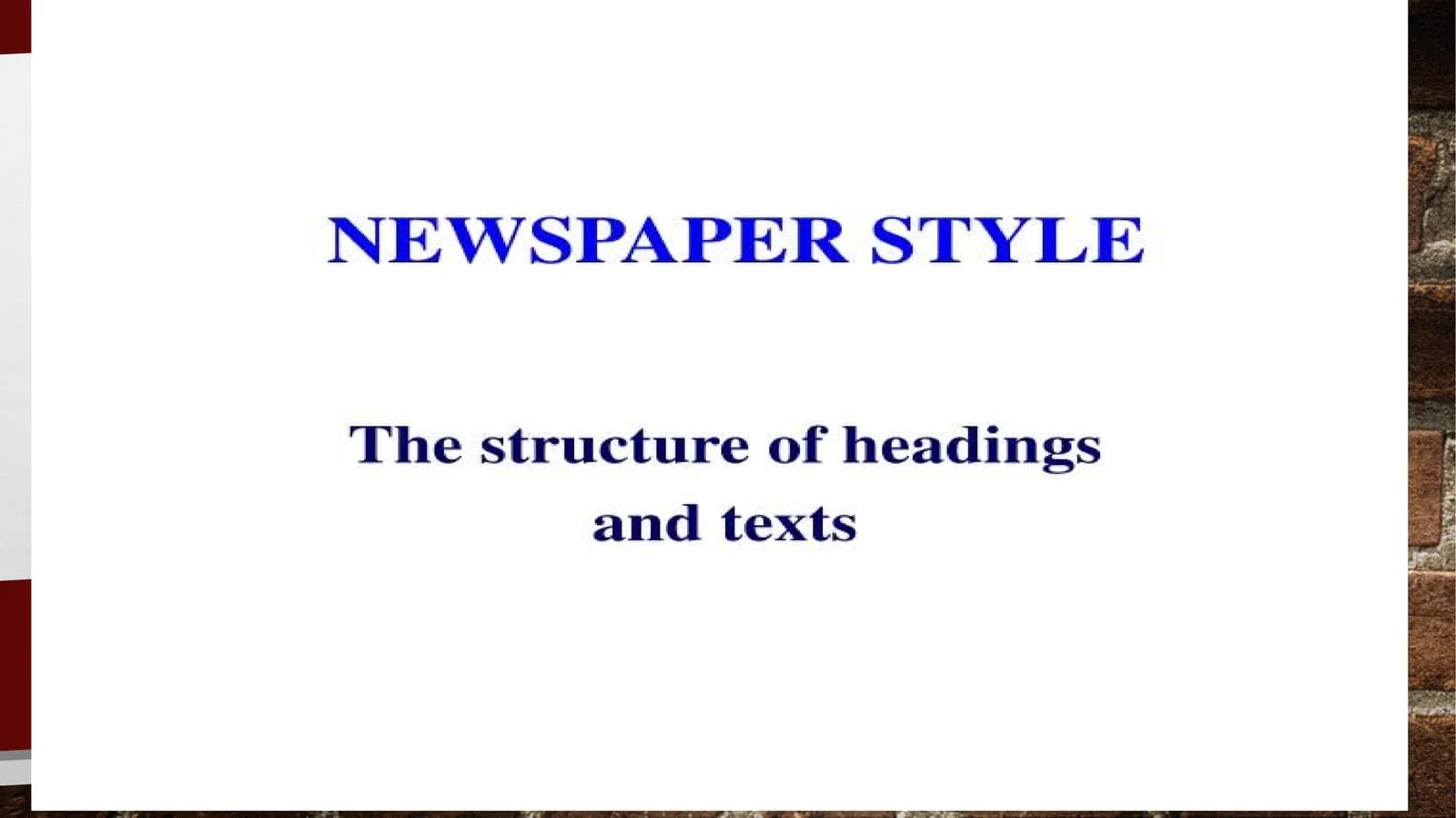 Ingliz tilida gazet turi