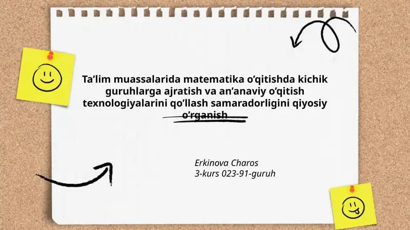 Ta’lim muassalarida matematika o’qitish